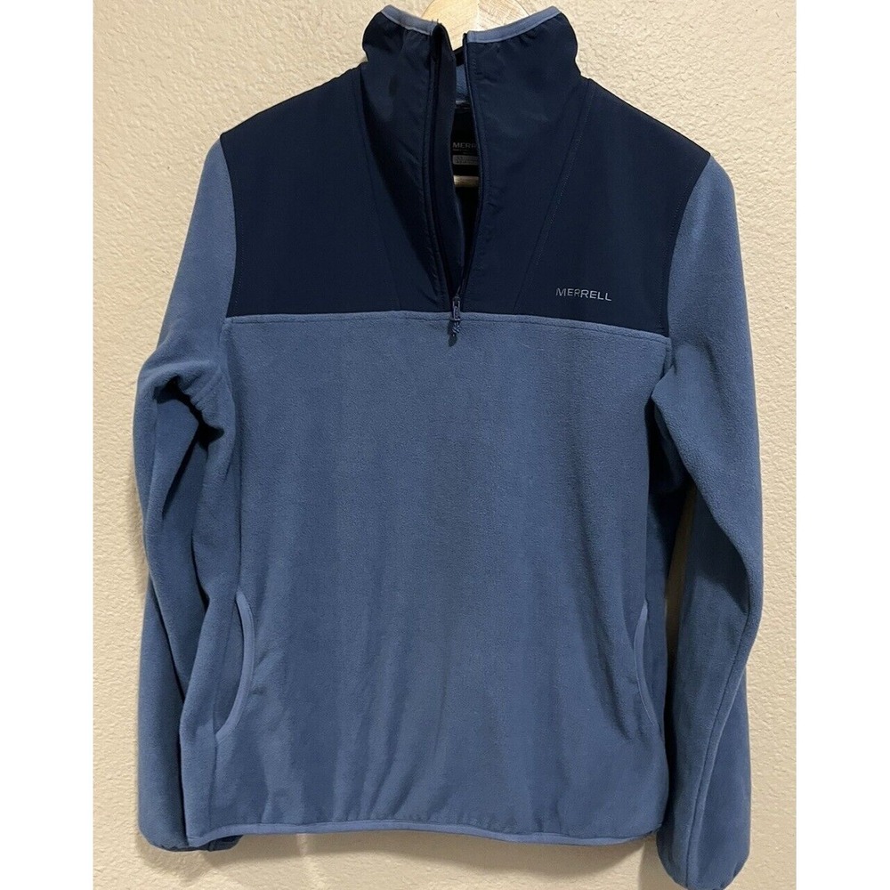 Merrell Womens 1/4 zip pullover blue Fleece Sweatshirt Medium JWF24843